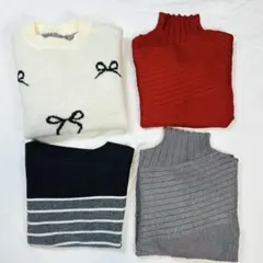 レディース ニット4点セット L フリー まとめ売り 冬服