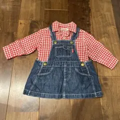 ミキハウスシャツとジャンパースカートセット売り