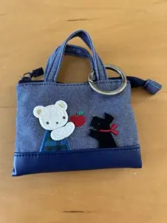 familiar ファミリア ミニデニムバック チャーム カラビナ ブルー