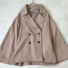 神戸レタス　ポンチョ　ショートコート マント型　 トレンチ風　M