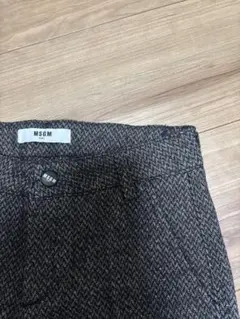 MSGM キッズ　ヘリンボーン パンツ チャコール　8歳