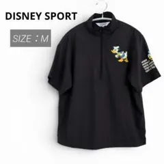 ディズニースポーツ ハーフジップ 半袖 トップス ドナルドダック M ブラックのサムネイル