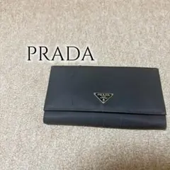 PRADA プラダ ナイロン 二つ折り長財布 三角ロゴ ブラック ミラノのサムネイル