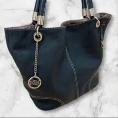 LANCEL ランセル トートバッグ　シボ加工　レザー　ゴールド金具　ブラック