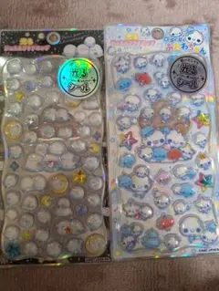 正規品 光るジュエルプチドロップシールストーン付き あわわちゃん シマエナガ