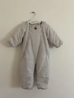 【petitmain】グレー フード付きロンパース 50-70cm