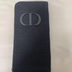 Dior ディオールメイクブラシポーチ 黒 メッシュ CDロゴ　ノベルティ