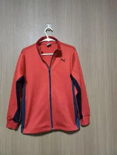 【美品】PUMA プーマ キッズ ジャージ トラックジャケット 赤 黒 140