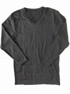 メンズVネックインナー　長袖　Lサイズ　黒