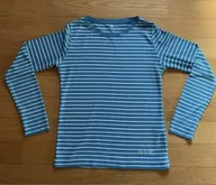 青と白のストライプ 長袖Tシャツ S