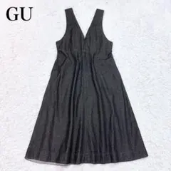 〇 GU デニムジャンパードレス ジャンパースカート XL