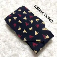 イタリア製　KRIZIA UOMO ダークネイビーネクタイ　シルクのサムネイル