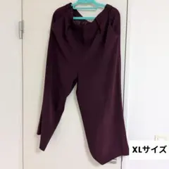 ユニクロ ドレープワイドアンクルパンツ クロップドイージーパンツ ボルドー XL