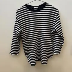 gu ストライプ 長袖Tシャツ Sサイズ ネイビー/ホワイト
