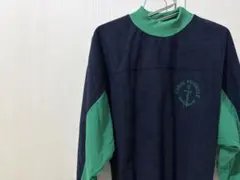 フランス軍 海軍 実物 VELVETEEN別珍 バイカラー スウェット ネイビー