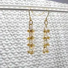 人気につき再販　Z02　ファルファーレビーズのフックピアス　トパーズスフィンクス