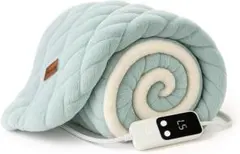 土日限定価格★電気毛布 ひざ掛け 電気 ブランケット ５段階温度調節 丸洗い可能