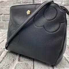 マリークワント ショルダーバッグ カメリア ブラック ゴールド金具