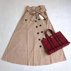 新品タグ付✨リシェグラマー◇トレンチスカート ウエストベル付 カジュアル M