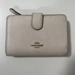 【最終値下げ】COACH 二つ折り財布 ホワイト レザー