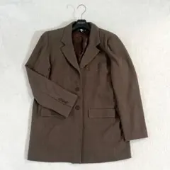 テーラードジャケット 3つボタン シングル 茶 ブラウン 大きいサイズXL相当