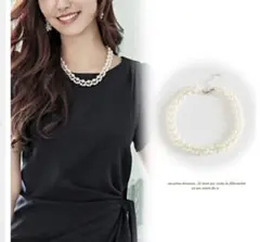 パール ショートネックレス 2連 ネックレス パールネックレス アクセサリー