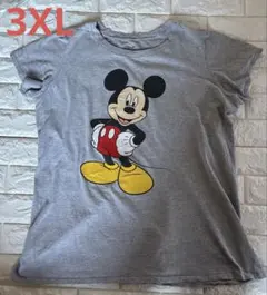 Disney ミッキー Tシャツ 3XL グレー