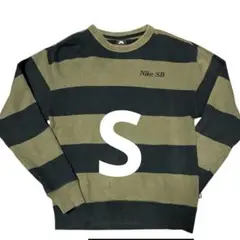 Nike SB トレーナー ストライプ オリーブ グリーン ネイビー メンズS