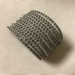 スワロフスキー　ラップブレスレット　グレー