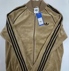 adidas Originals ベロア トラックトップ ブラウン