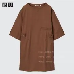 UNIQLO U【新品未使用タグ付】 リラックスプルオーバーワンピース（7分袖）