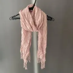 ピンク レース編み風 ストール
