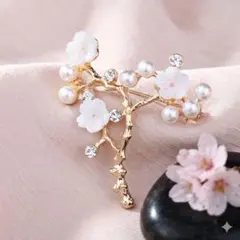 ブローチ　花　フラワー　桜　梅　パール　春　フォーマル【1351-680】