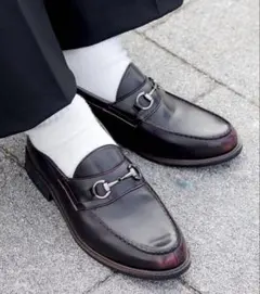 ダークブラウン レザー ローファー