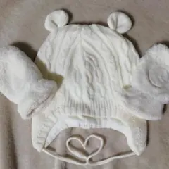H&M　gap ベビー帽子とミトンセット　ホワイト