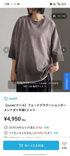 cussil フェードグラデーション半袖Tシャツm