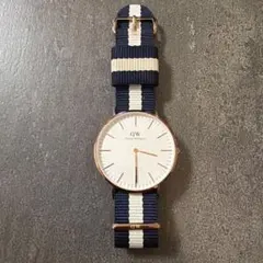 Daniel Wellington 腕時計 ネイビー ストライプ