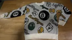 ラスベガス ビリヤード柄 ニットセーター L