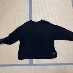Dickies ブラック クルーネック長袖シャツ