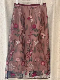 loulouwilloughby 花柄ピンクタイトスカート