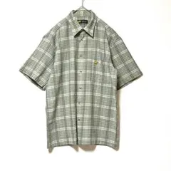 2968☆ゴールデンベアー チェック 半袖シャツシャツ チェック柄 L カーキ