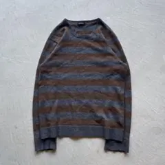 00s dkny border knit ボーダー ニット グレー ブラウンのサムネイル