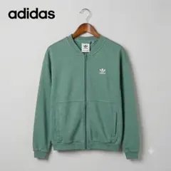 adidas フルジップスウェットジャケット グリーン 綿100% トレフォイルのサムネイル