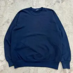 古着　ヴィンテージスウェット　トレーナー　Mサイズ相当　ネイビー　無地