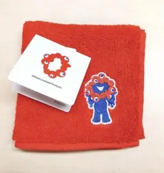 ミニタオル　万博 EXPO2025 ミャクミャク　刺繍 赤