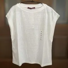 UNIQLO リネンフレンチスリーブリラックスフィットTシャツ　M