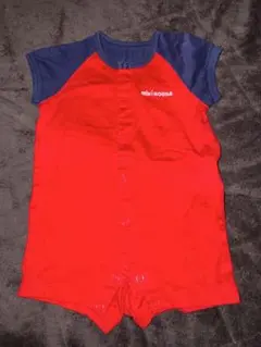 MIKI HOUSE 半袖ロンパース レッド/ネイビー