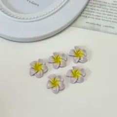 花 フラワー プルメリア ネイルパーツ ギャル 夏 ハワイ 紫 パープル