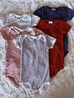 PETIT BATEAU ベビー半袖肌着 5点セット 12M/74cm