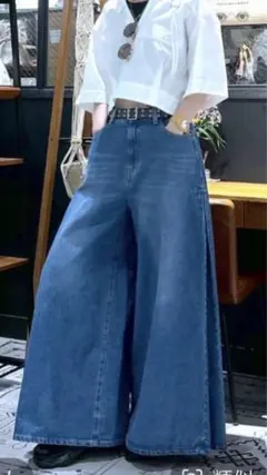 【新品未使用】ニコアンド　L スーパーバギー 　ブルー　niko and